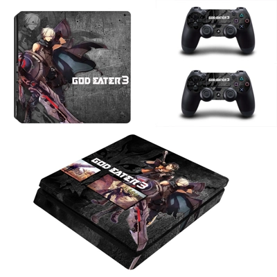 God Eater 3 decal skin for PS4 Slim Console and two controllers