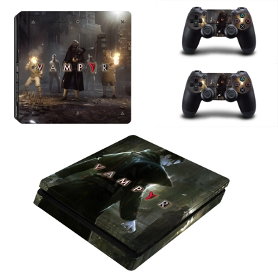 Vampyr decal skin for PS4 Slim Console and two controllers Vampyr decal skin for PS4 Slim Console and two controllers