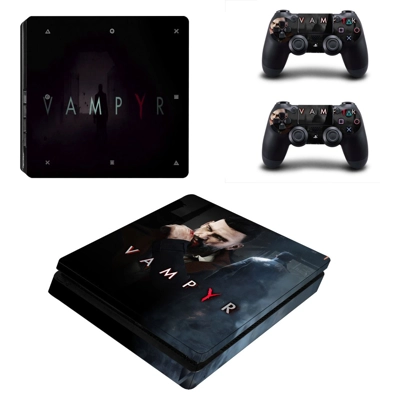 Vampyr decal skin for PS4 Slim Console and two controllers Vampyr decal skin for PS4 Slim Console and two controllers