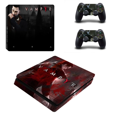 Vampyr decal skin for PS4 Slim Console and two controllers Vampyr decal skin for PS4 Slim Console and two controllers