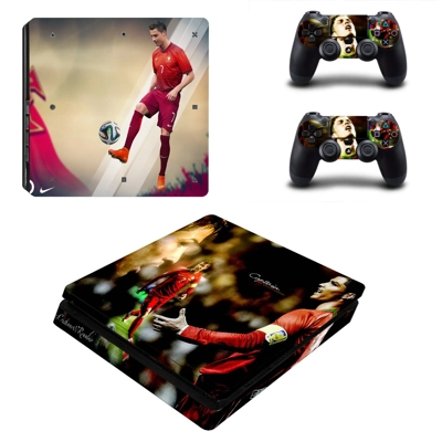 Cristiano Ronaldo decal skin for PS4 Slim Console and two .. Cristiano Ronaldo decal skin for PS4 Slim Console and two ..