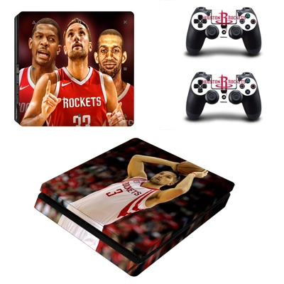 Houston Rockets decal skin for PS4 Slim Console and two co.. Houston Rockets decal skin for PS4 Slim Console and two co..