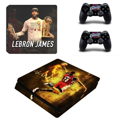 Lebron James decal skin for PS4 Slim Console and two controllers