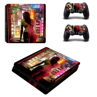 Sexy Lady decal skin for PS4 Slim Console and two controll.. Sexy Lady decal skin for PS4 Slim Console and two controll..
