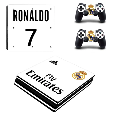 Real Madrid decal skin for PS4 Slim Console and two contro.. Real Madrid decal skin for PS4 Slim Console and two contro..