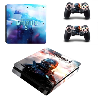 Battlefield 5 decal skin for PS4 Slim Console and two cont.. Battlefield 5 decal skin for PS4 Slim Console and two cont..