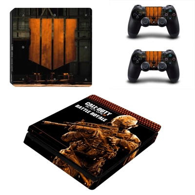 Call of Duty black ops 4 decal skin for PS4 Slim Console and two controllers