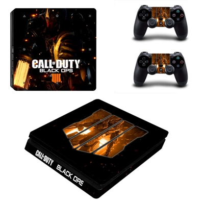 Call of Duty black ops 4 decal skin for PS4 Slim Console and two controllers