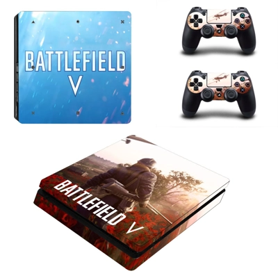Battlefield 5 decal skin for PS4 Slim Console and two cont.. Battlefield 5 decal skin for PS4 Slim Console and two cont..