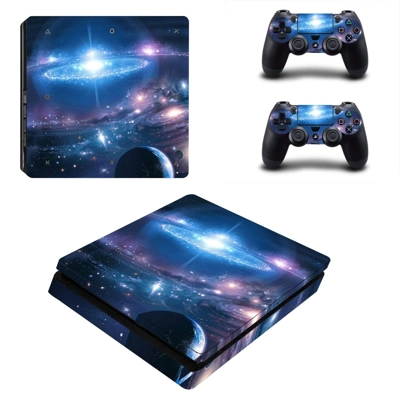 Galaxy Wallpaper decal skin for PS4 Slim Console and two c.. Galaxy Wallpaper decal skin for PS4 Slim Console and two c..