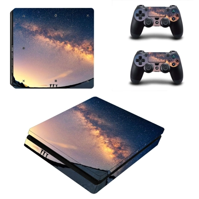 Sky Wallpaper decal skin for PS4 Slim Console and two controllers
