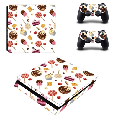 Fast food decal skin for PS4 Slim Console and two controll.. Fast food decal skin for PS4 Slim Console and two controll..