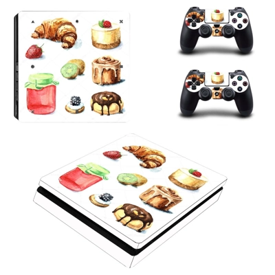 Fast food decal skin for PS4 Slim Console and two controll.. Fast food decal skin for PS4 Slim Console and two controll..