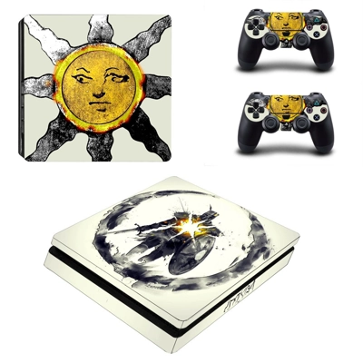 Dark Souls decal skin for PS4 Slim Console and two control.. Dark Souls decal skin for PS4 Slim Console and two control..