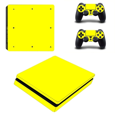 Yellow Classic decal skin for PS4 Slim Console and two con.. Yellow Classic decal skin for PS4 Slim Console and two con..
