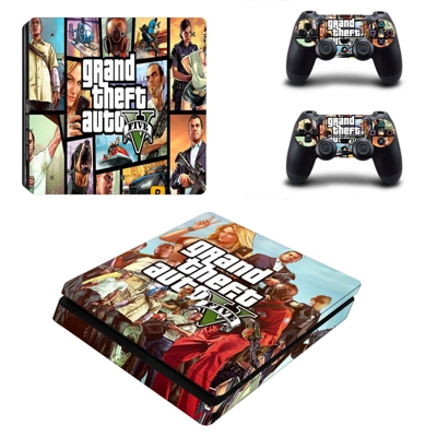 Grand Theft Auto 5 decal skin for PS4 Slim Console and two.. Grand Theft Auto 5 decal skin for PS4 Slim Console and two..