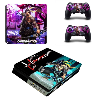 Overwatch Hanzo decal skin for PS4 Slim Console and two co.. Overwatch Hanzo decal skin for PS4 Slim Console and two co..