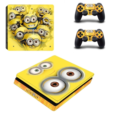 Minions decal skin for PS4 Slim Console and two controllers Minions decal skin for PS4 Slim Console and two controllers