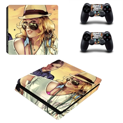 Grand Theft Auto 5 decal skin for PS4 Slim Console and two.. Grand Theft Auto 5 decal skin for PS4 Slim Console and two..