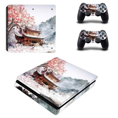Chinese house decal skin for PS4 Slim Console and two cont.. Chinese house decal skin for PS4 Slim Console and two cont..
