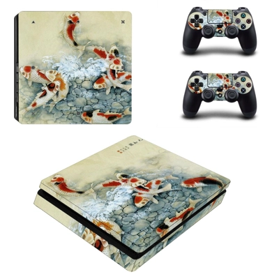 Fish Wallpaper decal skin for PS4 Slim Console and two con.. Fish Wallpaper decal skin for PS4 Slim Console and two con..