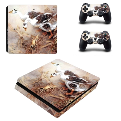Swan Wallpaper decal skin for PS4 Slim Console and two con.. Swan Wallpaper decal skin for PS4 Slim Console and two con..