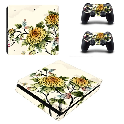 Flower Wallpaper decal skin for PS4 Slim Console and two c.. Flower Wallpaper decal skin for PS4 Slim Console and two c..