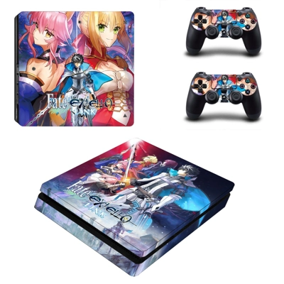Fate Extella Link decal skin for PS4 Slim Console and two controllers