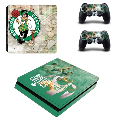 Boston Celtics decal skin for PS4 Slim Console and two con.. Boston Celtics decal skin for PS4 Slim Console and two con..