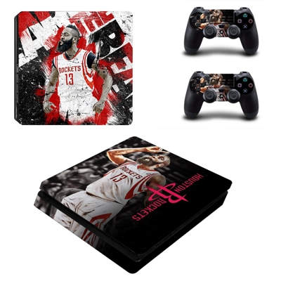 Houston Rockets decal skin for PS4 Slim Console and two co.. Houston Rockets decal skin for PS4 Slim Console and two co..
