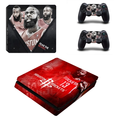 Houston Rockets decal skin for PS4 Slim Console and two co.. Houston Rockets decal skin for PS4 Slim Console and two co..