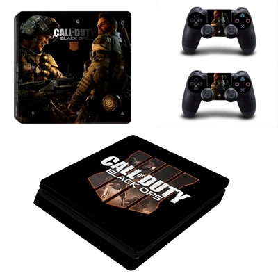 Call of Duty black ops 4 decal skin for PS4 Slim Console and two controllers
