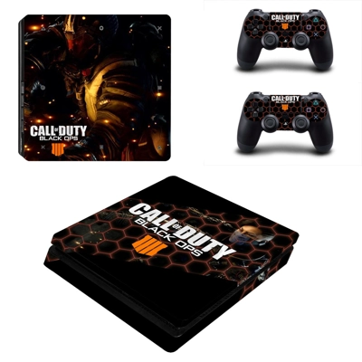 Call of Duty black ops 4 decal skin for PS4 Slim Console and two controllers