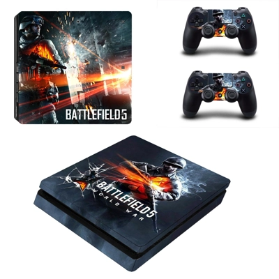 Battlefield 5 decal skin for PS4 Slim Console and two cont.. Battlefield 5 decal skin for PS4 Slim Console and two cont..