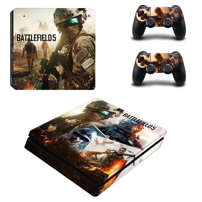 Battlefield 5 decal skin for PS4 Slim Console and two cont.. Battlefield 5 decal skin for PS4 Slim Console and two cont..
