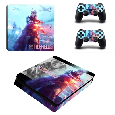 Battlefield 5 decal skin for PS4 Slim Console and two cont.. Battlefield 5 decal skin for PS4 Slim Console and two cont..
