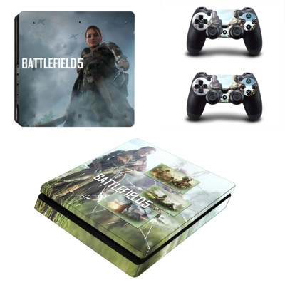 Battlefield 5 decal skin for PS4 Slim Console and two cont.. Battlefield 5 decal skin for PS4 Slim Console and two cont..