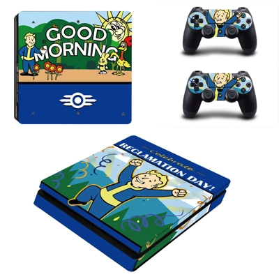 Fallout 76 decal skin for PS4 Slim Console and two control.. Fallout 76 decal skin for PS4 Slim Console and two control..
