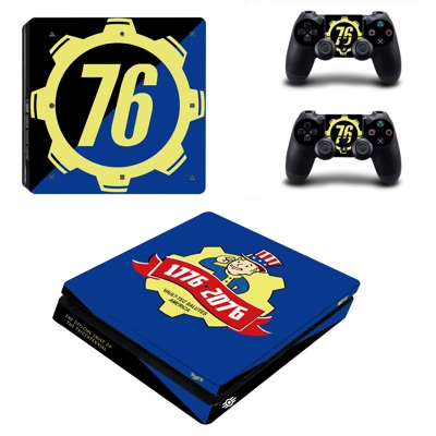 Fallout 76 decal skin for PS4 Slim Console and two control.. Fallout 76 decal skin for PS4 Slim Console and two control..