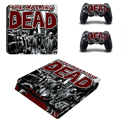 The Walking Dead decal skin for PS4 Slim Console and two c.. The Walking Dead decal skin for PS4 Slim Console and two c..