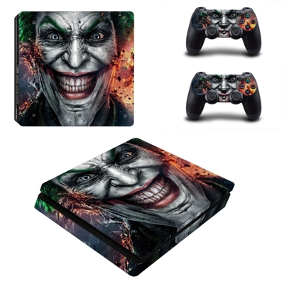 Joker decal skin for PS4 Slim Console and two controllers Joker decal skin for PS4 Slim Console and two controllers