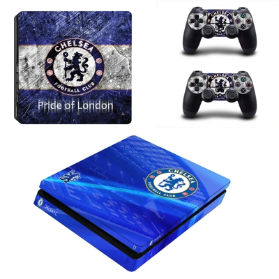 Chelsea FC decal skin for PS4 Slim Console and two control.. Chelsea FC decal skin for PS4 Slim Console and two control..