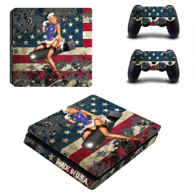 American Girl decal skin for PS4 Slim Console and two cont.. American Girl decal skin for PS4 Slim Console and two cont..
