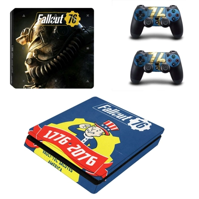 Fallout 76 decal skin for PS4 Slim Console and two control.. Fallout 76 decal skin for PS4 Slim Console and two control..