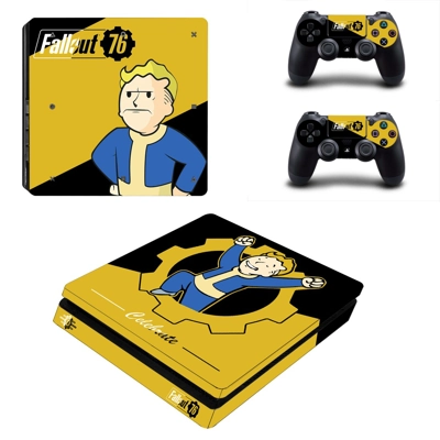 Fallout 76 decal skin for PS4 Slim Console and two control.. Fallout 76 decal skin for PS4 Slim Console and two control..