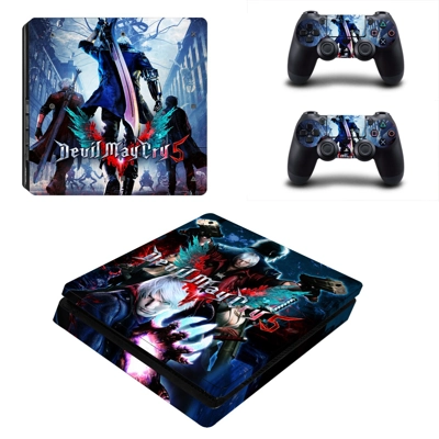 Devil May Cry 5 decal skin for PS4 Slim Console and two co.. Devil May Cry 5 decal skin for PS4 Slim Console and two co..