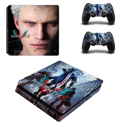 Devil May Cry 5 decal skin for PS4 Slim Console and two co.. Devil May Cry 5 decal skin for PS4 Slim Console and two co..