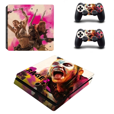 Rage 2 decal skin for PS4 Slim Console and two controllers Rage 2 decal skin for PS4 Slim Console and two controllers