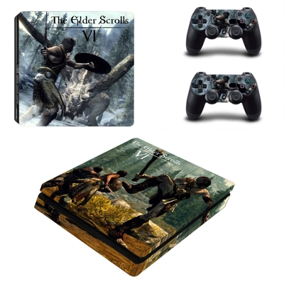 The Elder Scrolls 6 decal skin for PS4 Slim Console and two controllers