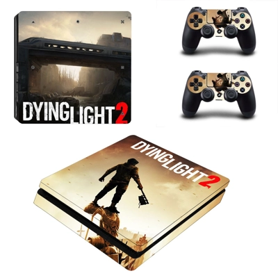 Dying Light 2 decal skin for PS4 Slim Console and two cont.. Dying Light 2 decal skin for PS4 Slim Console and two cont..